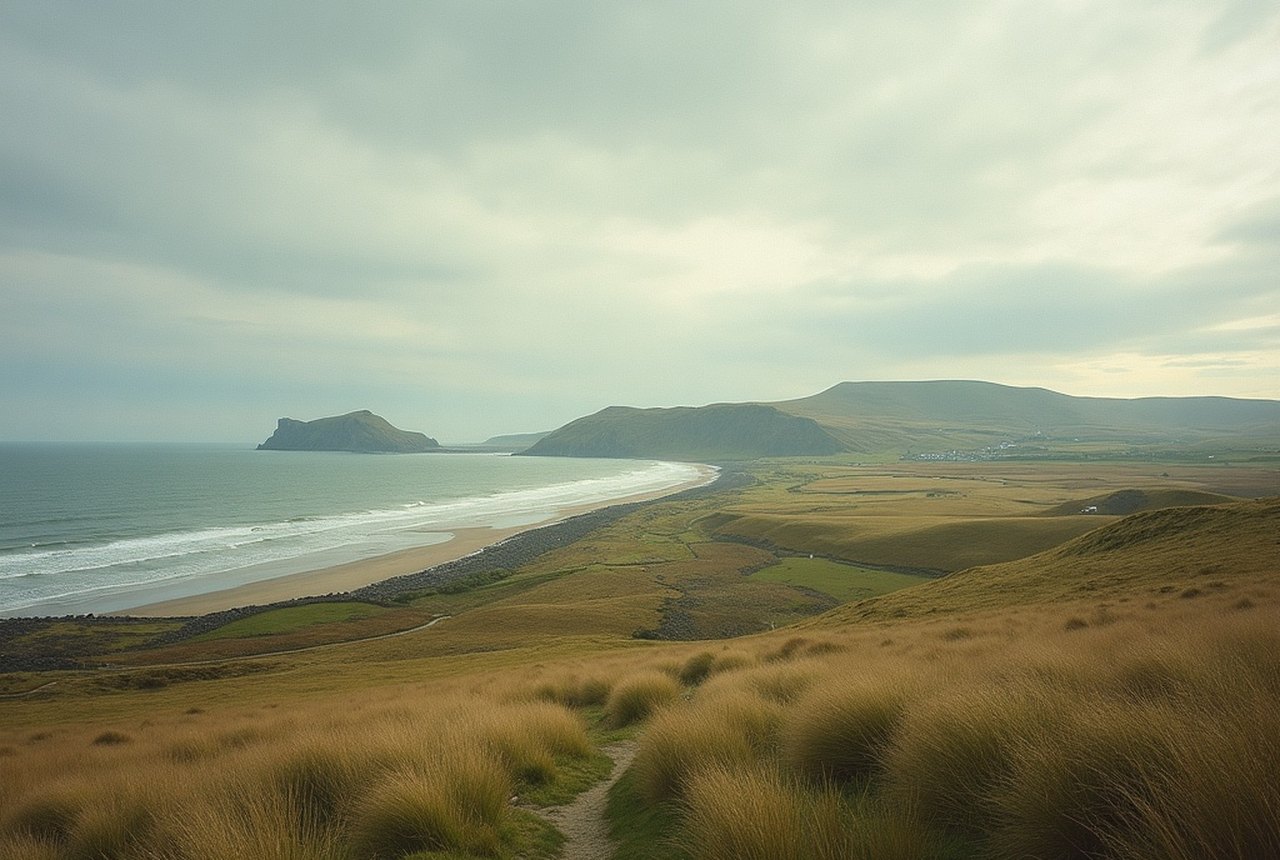 View from Gullane Hill across the links towards the Bass Rock — near the Gullane paragraph