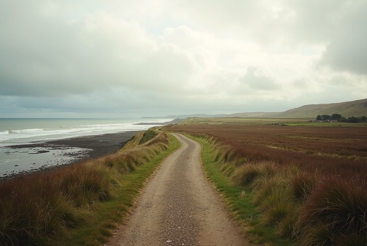 View along the John Muir Way coastal path near Dunbar