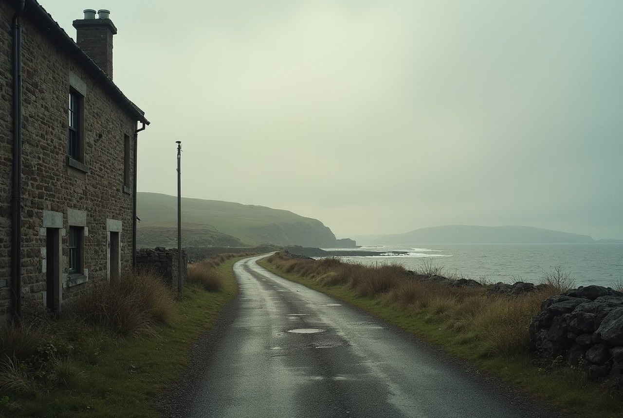 Wide, still view of a site along the Forth horizon