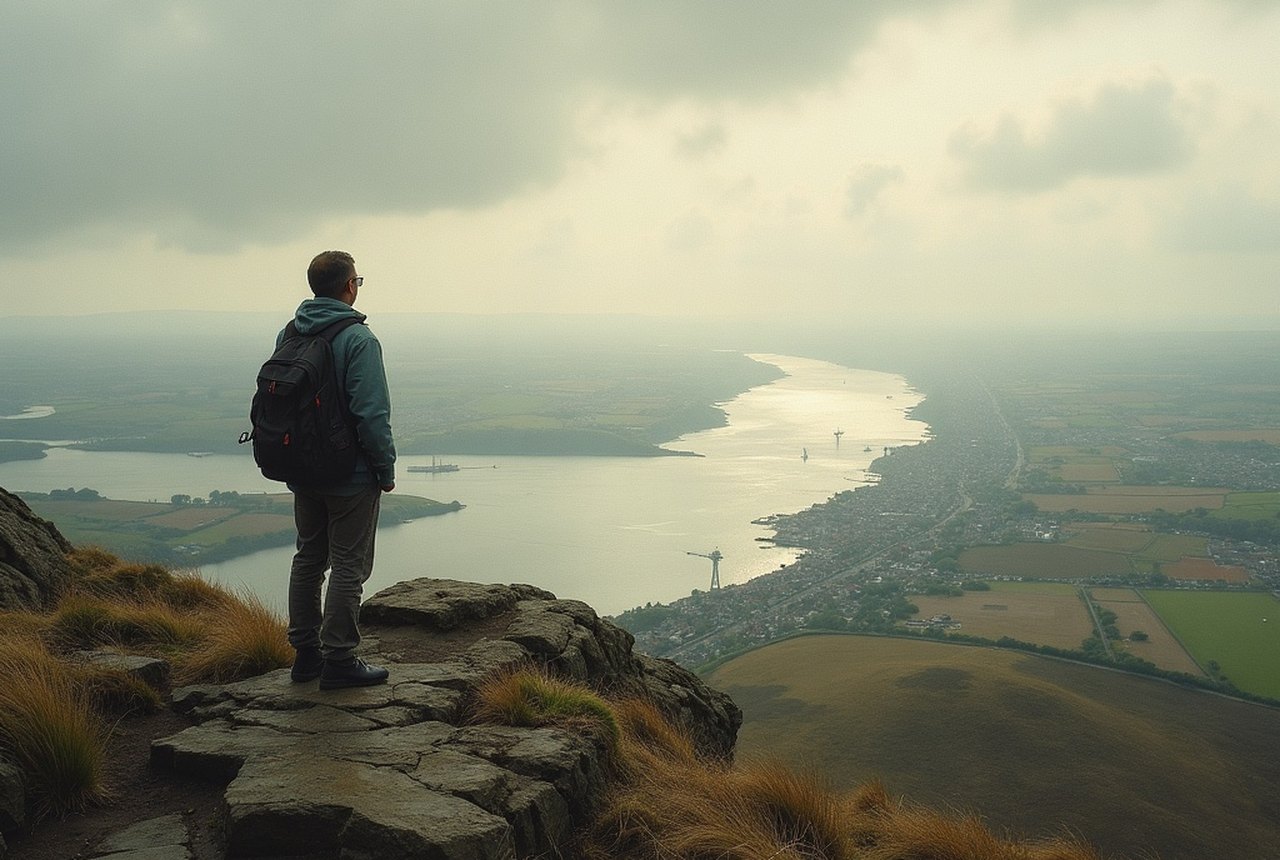 View from the summit looking across the Forth